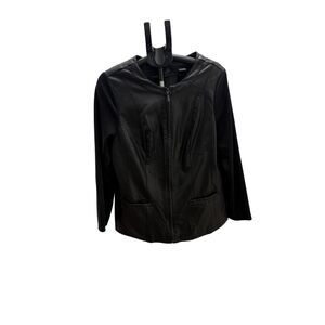 Alfani Mixed Media Faux Leather Jacket